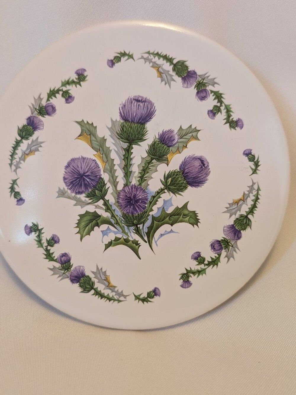 Vintage "BALFOUR" China Scottish Thistle Pattern Coaster